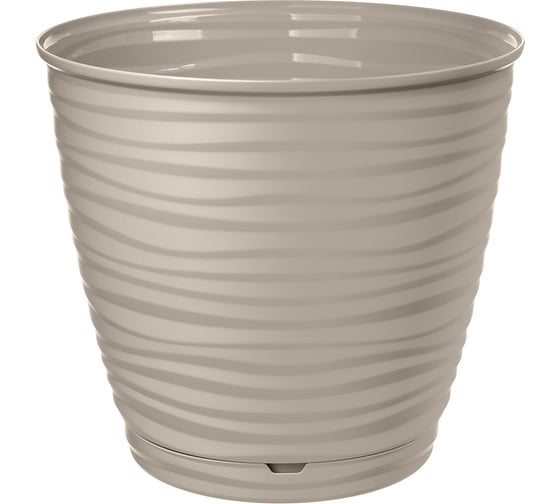 Горшок для цветов Idiland Saffron D 146 мм, 1.5 л, с поддоном, бежевый 221610127/01 1