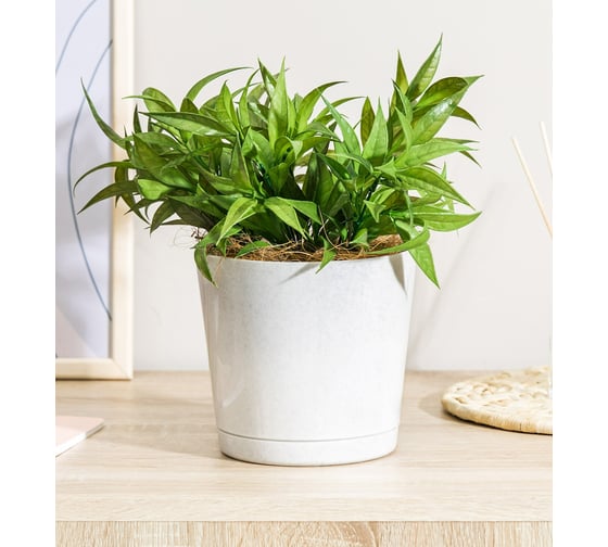 Горшок для цветов Idiland Oregano D 160 мм, 2 л, с прикорневым поливом, мраморный 221602433/01