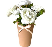 Кашпо Дон Баллон Конус с бантом, из фоамирана, капучино, 20x11x6 см, 1 шт. 150/1Кнс