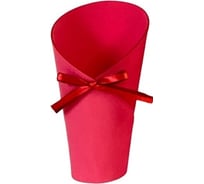 Кашпо Дон Баллон Конус с бантом, из фоамирана, красная роза, 20x11x6 см, 1 шт. 300/5Кнс