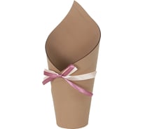 Кашпо Дон Баллон Конус с бантом, из фоамирана, капучино, 23x11x6 см, 1 шт. 300/4Кнс