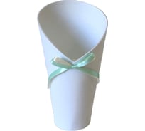 Кашпо Дон Баллон Конус с бантом, из фоамирана, белый, 20x11x6 см, 1 шт. 195/5Кнс