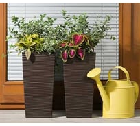 Кашпо LAMELA Sp.z o. 593 FINEZJA 35x35x68 dluto мокка с вкладышем 060367