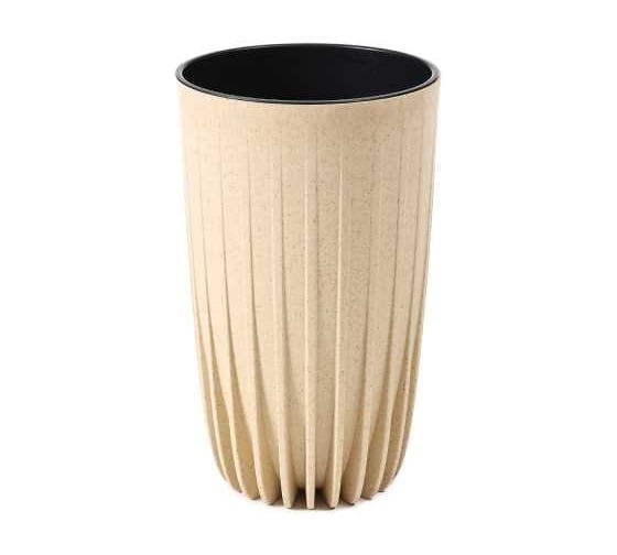 Кашпо LAMELA Sp.z o. 987 MIRA ECO wood высокая с вкладышем d 30, h 51,5 см песочный 069793 1