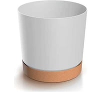 Кашпо Prosperplast d POD350-S449/4665W прикрепленный поддон TUBO PM d 33,8, h 32,6 см 22,5 л белый/коричневый 070047