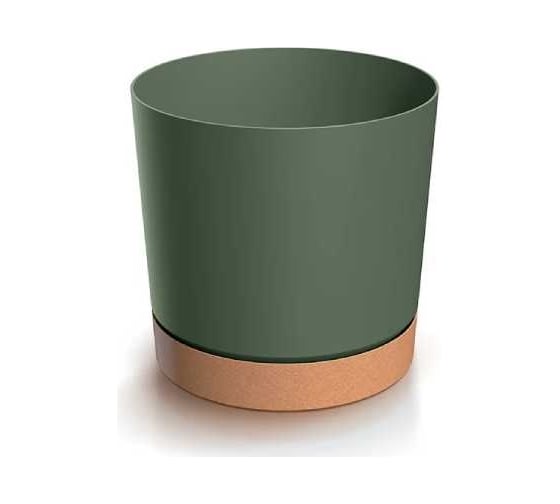 Кашпо Prosperplast d POD150-2411U/4665W прикрепленный поддон TUBO PM d 14.8 h 14.7 см 1,8 л зеленый/коричневый 070033 1