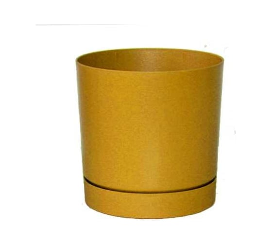 Кашпо Prosperplast d POP240-117U прикрепленный поддон TUBO P d 24, h 23 см 8 л горчичный 070005
