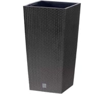 Кашпо Prosperplast d RTS265-S433 высокое RATO SQUARE d 26,5х26,5 см h 50 см 11 л антрацит с вкладышем 069950