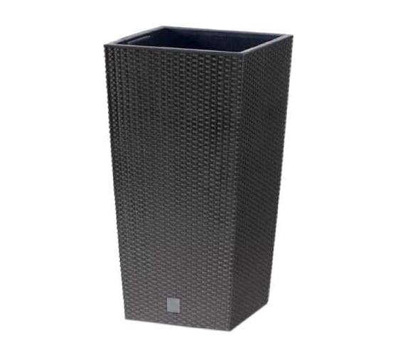Кашпо Prosperplast d RTS265-S433 высокое RATO SQUARE d 26,5х26,5 см h 50 см 11 л антрацит с вкладышем 069950 1