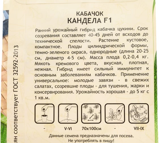 Семена Садовита Кабачок Канделла F1 5 шт. Sakata 00216391