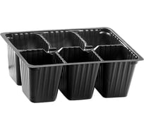 Кассета для рассады Без бренда 18x13,5 см, высота 6см, 6 ячеек, полистирол 64308