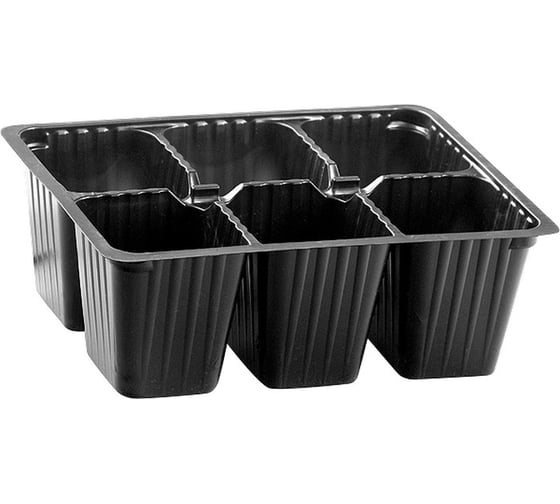 Кассета для рассады Без бренда 18x13,5 см, высота 6см, 6 ячеек, полистирол 64308 1