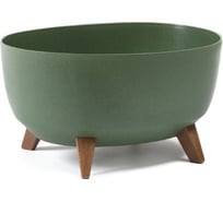 Овальное кашпо LAMELA Sp.z o. 924 ROMA ECO на ножках, 43x34,7, h 18,5 см, 18 л, зеленый 069782