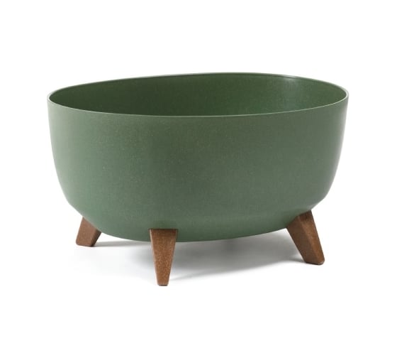 Овальное кашпо LAMELA Sp.z o. 924 ROMA ECO на ножках, 43x34,7, h 18,5 см, 18 л, зеленый 069782 1