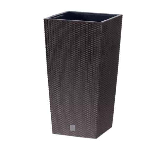 Высокое кашпо Prosperplast DRTS265-440U RATO SQUARE d 26,5х26,5 см, h 50 см, 11 л, umber, с вкладышем 069948 1