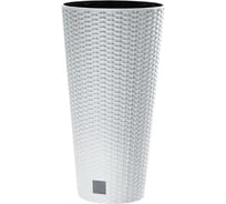 Высокое кашпо Prosperplast DRTUS250-S449 RATO TUBUS d 25, h 47,6 см, 9 л, белый, с вкладышем 069958