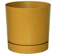 Кашпо Prosperplast DPOP400-117U TUBO P прикреплен поддон, d 39, h 37,5 см, 35 л, горчичный 070026