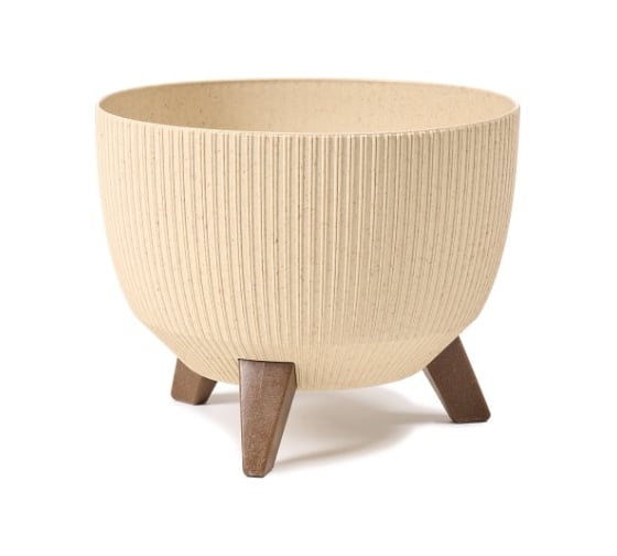 Кашпо LAMELA Sp.z o. 962 ROMA ECO wood Jumper на ножках d 24, h 19 см, 5,1 л, песочный 069789