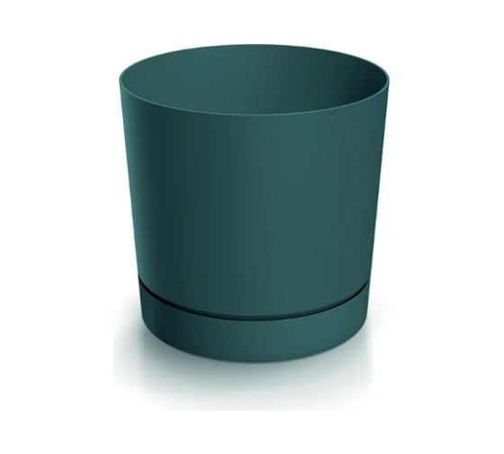 Кашпо Prosperplast DPOP350-2411U TUBO P прикреплен поддон, d 33,8, h 32,6 см, 22,5 л, зеленый 070020 1