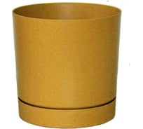 Кашпо Prosperplast DPOP300-117U TUBO P прикреплен поддон, d 29, h 28,3 см, 14,5 л, горчичный 070012