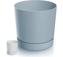 Кашпо Prosperplast DPOP240-443U TUBO P прикреплен поддон, d 24, h 23 см, 8 л, светло-серый 070007