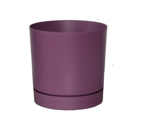Кашпо Prosperplast DPOP150-4985U TUBO P прикреплен поддон, d 14.8 см, h 14.7 см, 1,8 л, марсала 069994