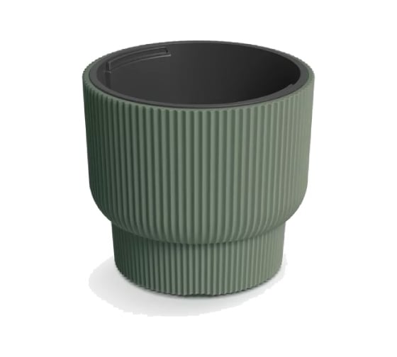 Кашпо Prosperplast DBMLR400-2411U MILLY d 39,5, h 35 см, 20 л, зеленый, с вкладышем 069861 1