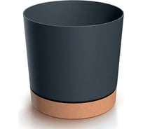 Кашпо Prosperplast DPOD300-S433/4665W TUBO PM прикреплен поддон, d 29, h 28,3 см, 14,5 л, антрацит/коричневый 070043