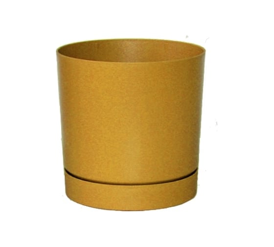 Кашпо Prosperplast DPOP150-117U TUBO P прикреплен поддон, d 14.8 см, h 14.7 см, 1,8 л, горчичный 069991