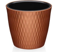 Круглое кашпо с вкладышем Эльфпласт Kerama 1.1 л, бронзовый, d 132 мм, h 118 мм 066929