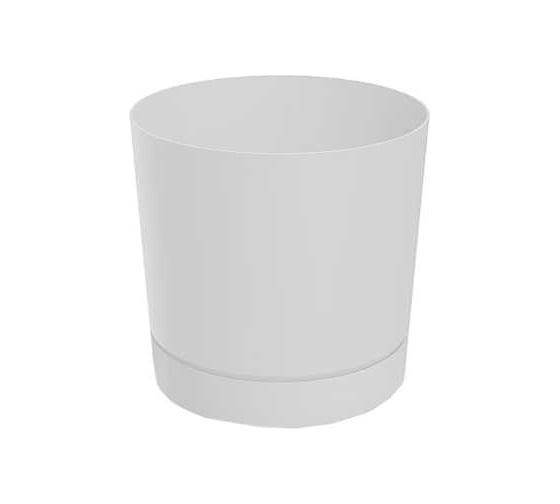 Кашпо с поддоном Prosperplast DPOP150-S449 TUBO P d 14.8, h 14.7 см, 1.8 л, белый 069997