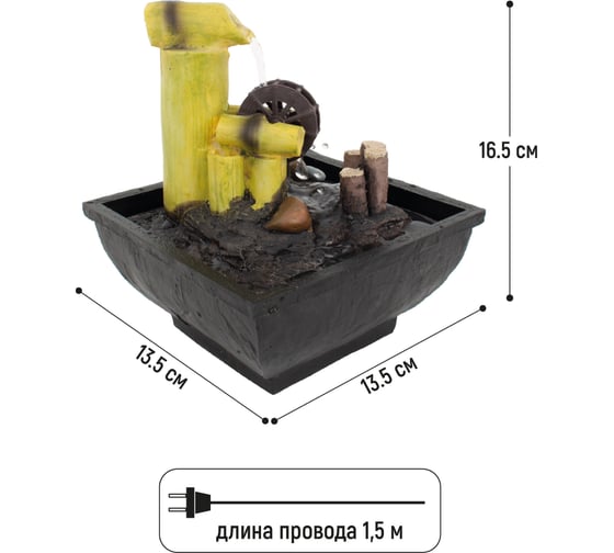 Комнатный фонтан GARDEN SHOW Колесо 13,5x13,5x16,5 см 1/12 ПТ000002728