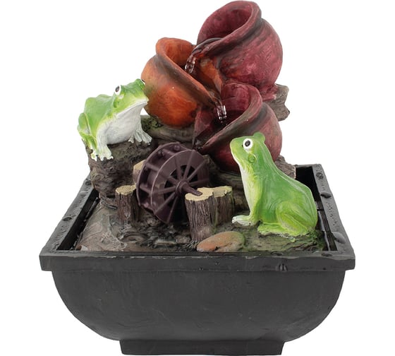 Комнатный фонтан GARDEN SHOW Лягушки с кувшинами 13,5x13,5x16,5 см 1/12 ПТ000002271