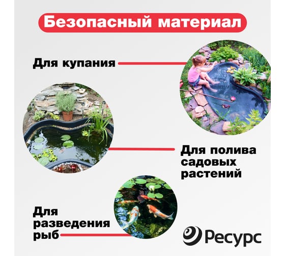 Декоративный пруд ЦентрПласт 460 л пластиковый 139x139x54 см черный 14621