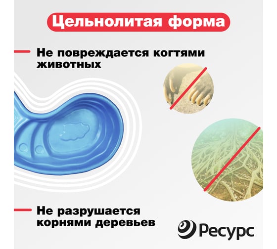 Декоративный пруд ЦентрПласт 380 л пластиковый 165x103x45 см синий 14595