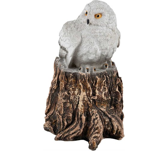 Садовая фигурка PARK совенок белый на пеньке белый 26x17x17 см 169480 1