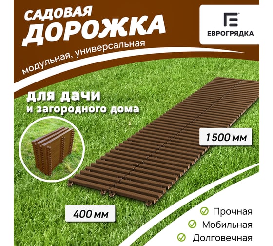 Садовая дорожка Еврогрядка 400x1500, цвет терракот EGDOR40x150tr