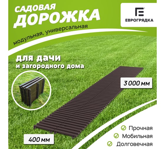 Садовая дорожка Еврогрядка 400x3000, венге EGDOR40x300