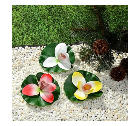 Декоративная орхидея для пруда INBLOOM ПВХ, 14 см, 5 цветов 171-015