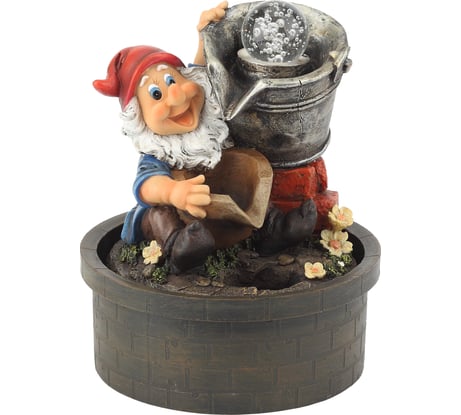 Настольный фонтан GREEN APPLE Гном Дачник 25 см Б0043457