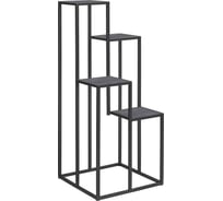 Столик подставка под 4 кашпо GreenWeen TORI, черный каркас, столешницы керамика Antracite, 400x400x1000 GW-T4-B-100-KA