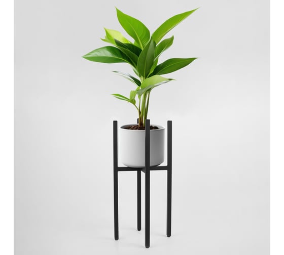 Подставка для цветов и растений напольная металлическая Saros Polymer черная 410001 1