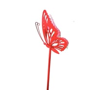 Опора поддержка для садовых цветов НАЮ металлическая бабочка / держатель для растений, 50 см красная БК-50