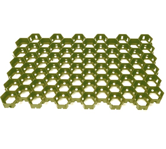 Газонная решетка KIMRIK 1 шт, 68x41x3.3 см, высота с кольями - 6.2 см, зеленая KG738920