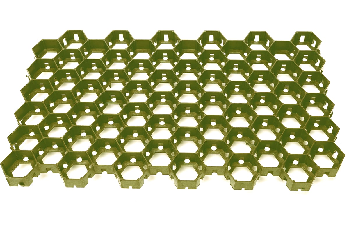 Газонная решетка KIMRIK Трикап 68x41x3.3 см, высота с кольями - 62 мм ...