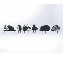 Фигурки садовые металлические ООО Металекс Ёжики 6 шт., серый 115118