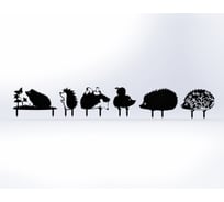 Фигурки садовые металлические ООО Металекс Ёжики 6 шт., черный 115109