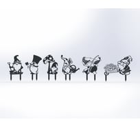 Фигурки садовые металлические ООО Металекс Гномики 6 шт., серый 115064