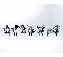 Фигурки садовые металлические ООО Металекс Гномики 6 шт., черный 115055