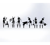 Фигурки садовые металлические ООО Металекс Муравьи 6 шт., черный 115001